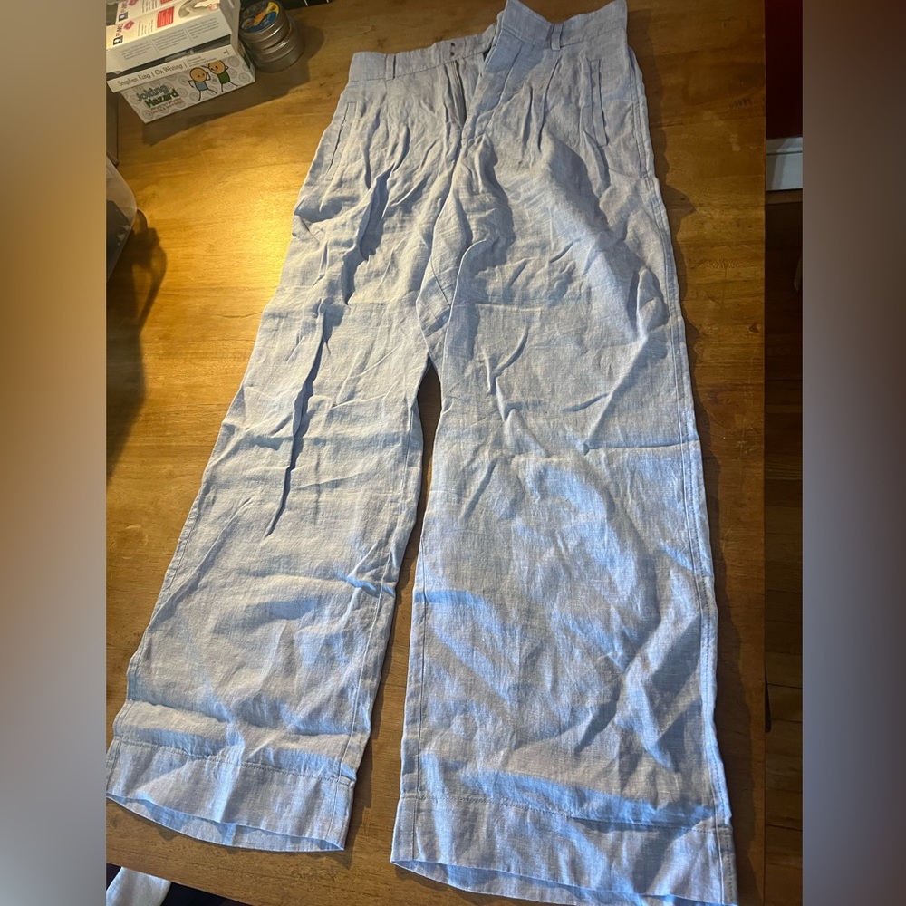 Everlane light blue linen suit pant size 8